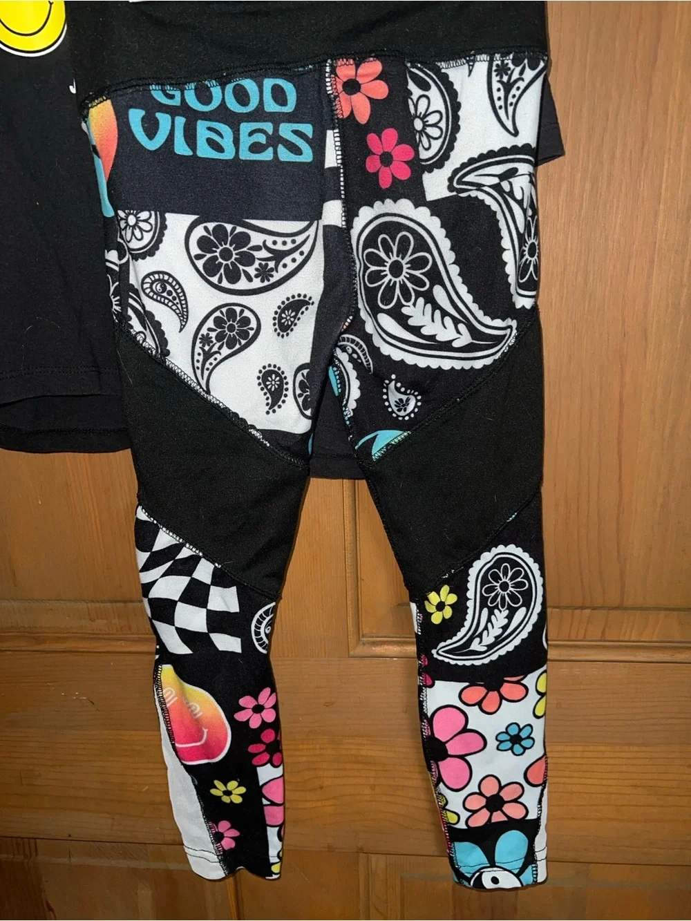 Size XS 4/5 Justice Sport Black & White Colorful Graphic Set